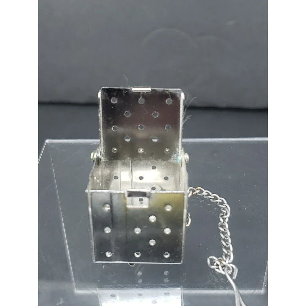 Vintage Tea Infuser Square Cube Strainer Ball with Chain Stainless Steel